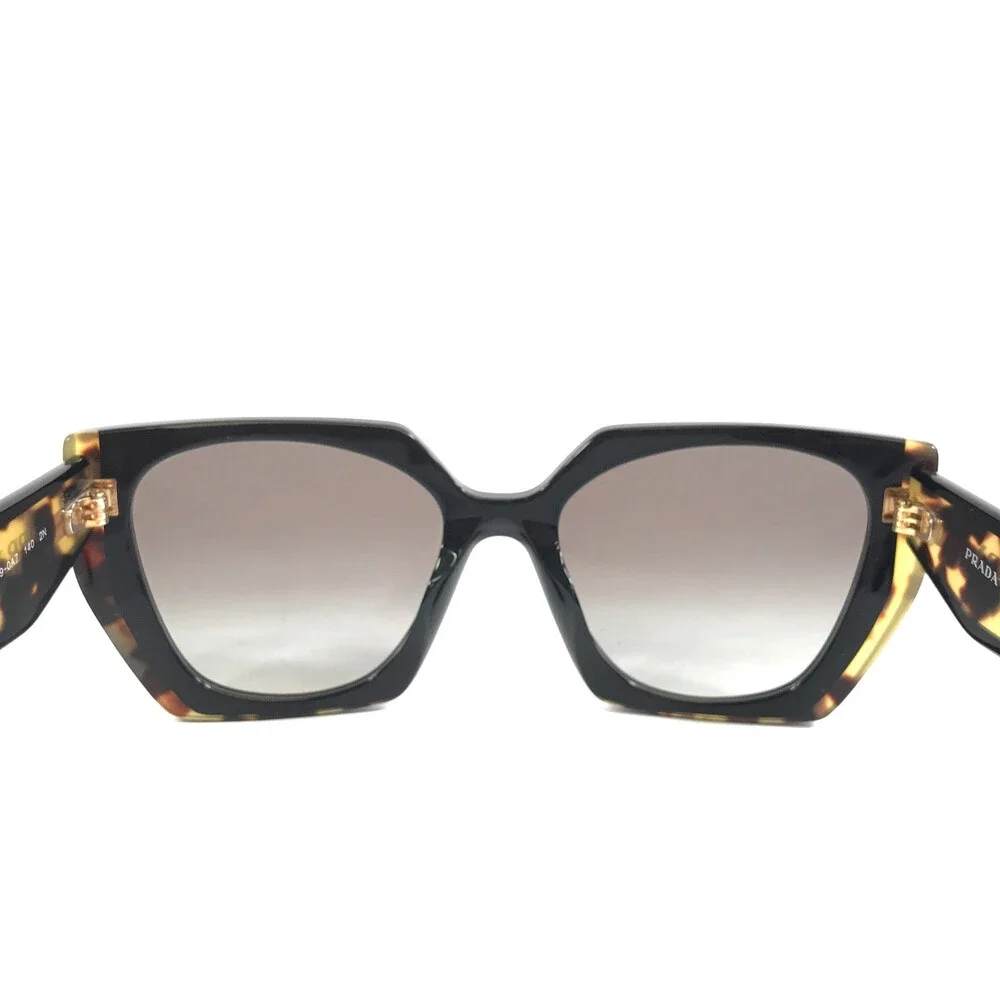 Prada Sunglasses SPR15W 389-0A7 Black Tortoise Frames with Gradient Gray Lenses